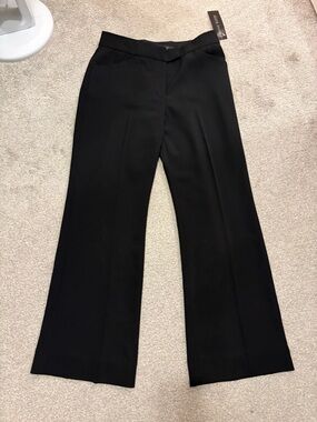 Anne Klein Black Straight-Leg Dress Pants